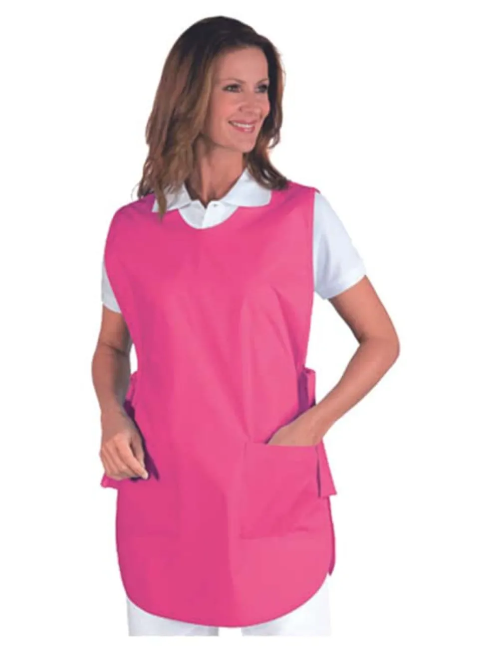Poncho sin mangas unisex color fucsia.