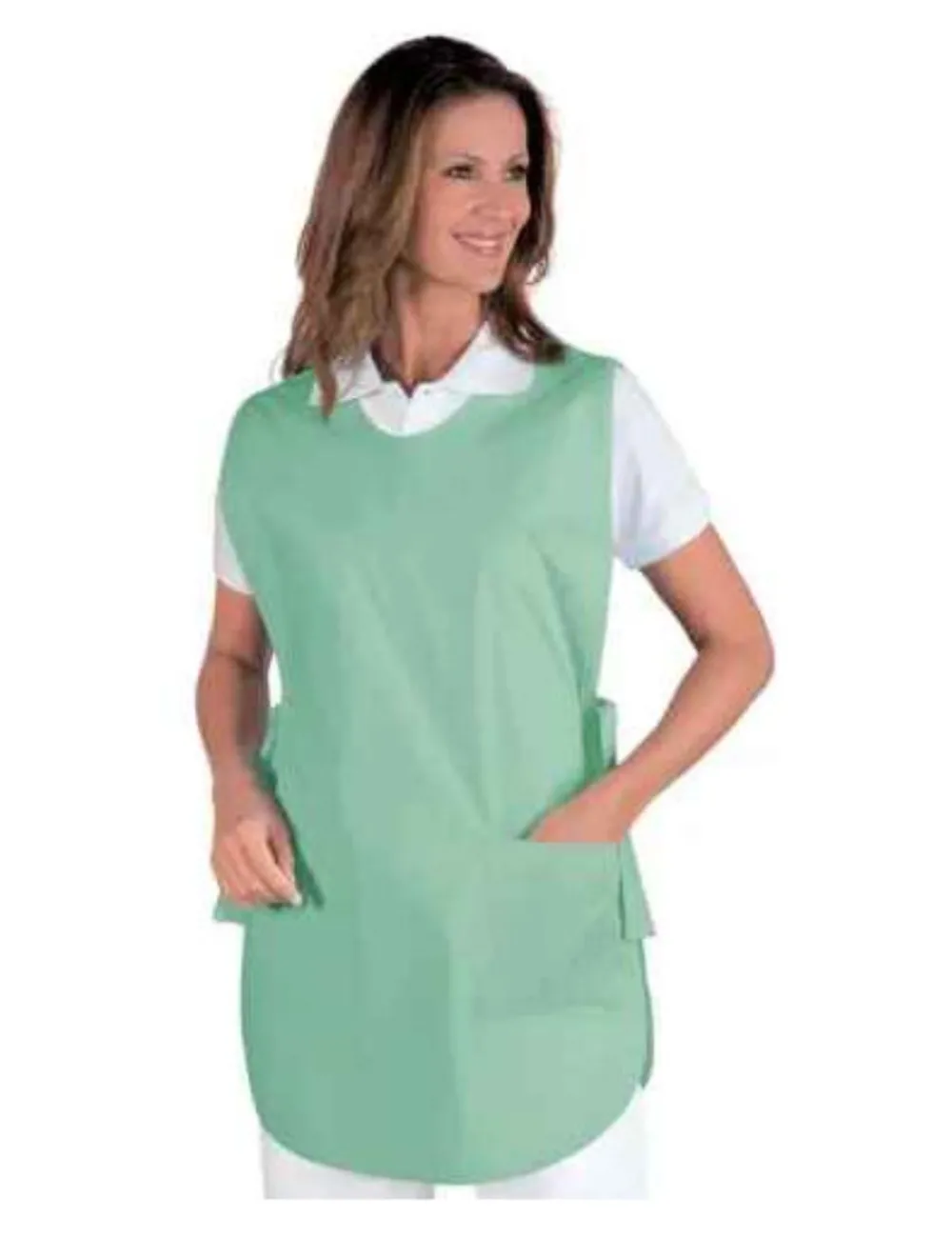 Poncho unisex sin mangas en verde-agua.