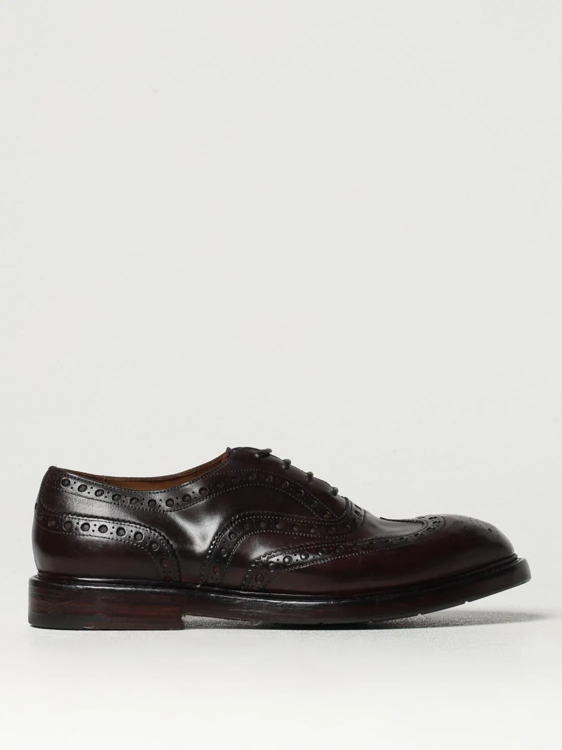Derby Premiata in pelle con motivo brogue