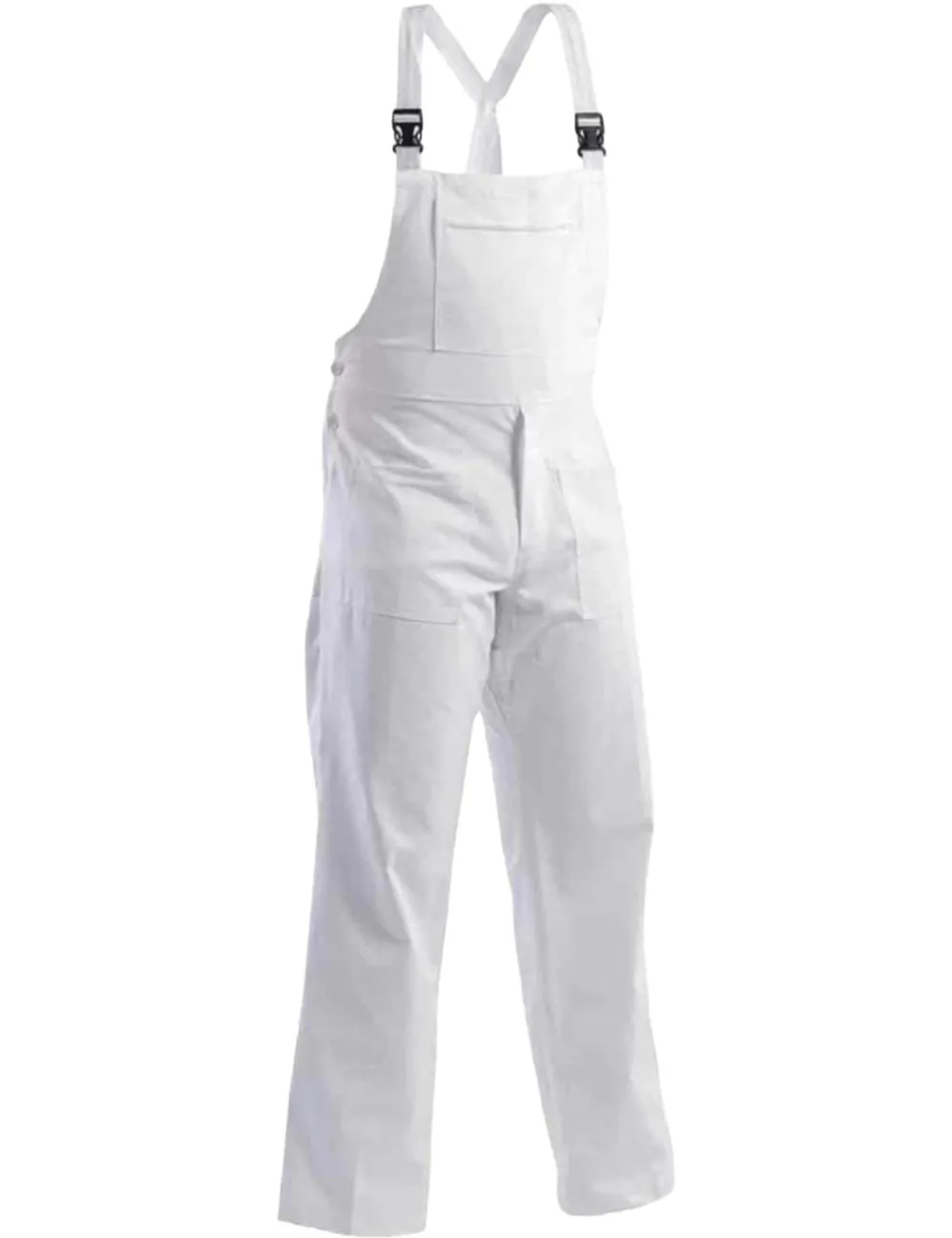 Salopette blanche en coton de 240 g pour le travail.