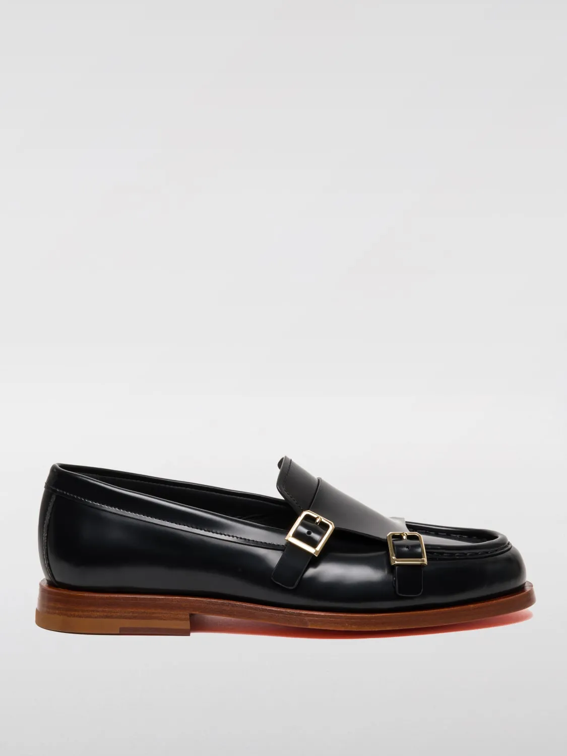 Monk Strap Santoni in pelle spazzolata