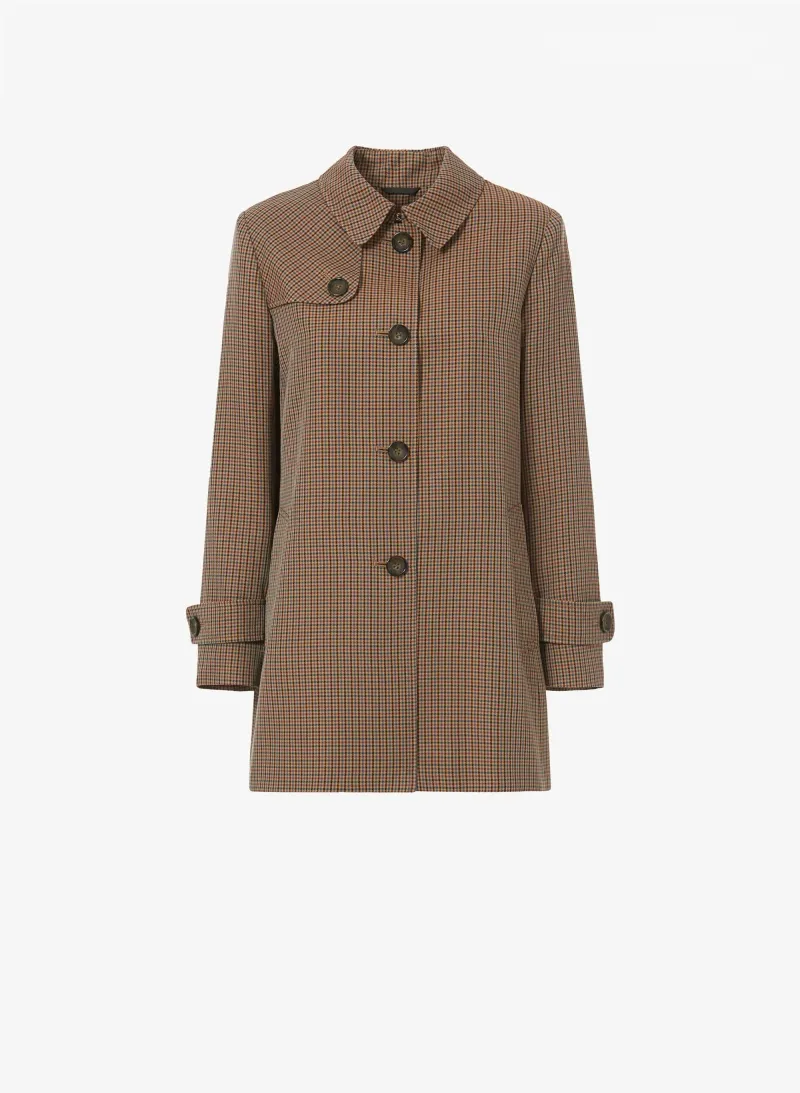 Soprabito marrone in fantasia micro check