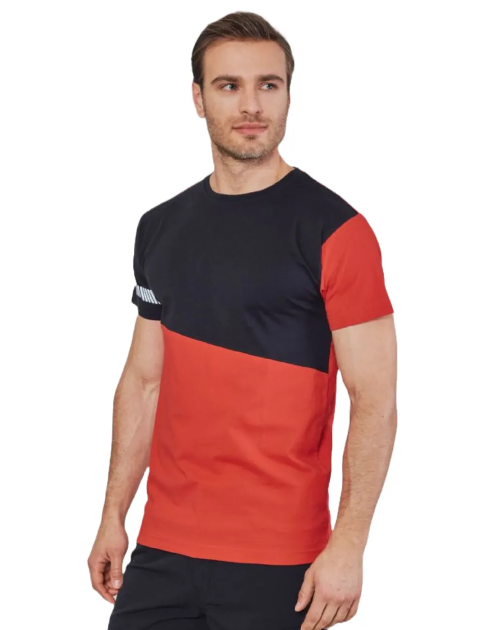 T-shirt Bicolore In Cotone Gr.165