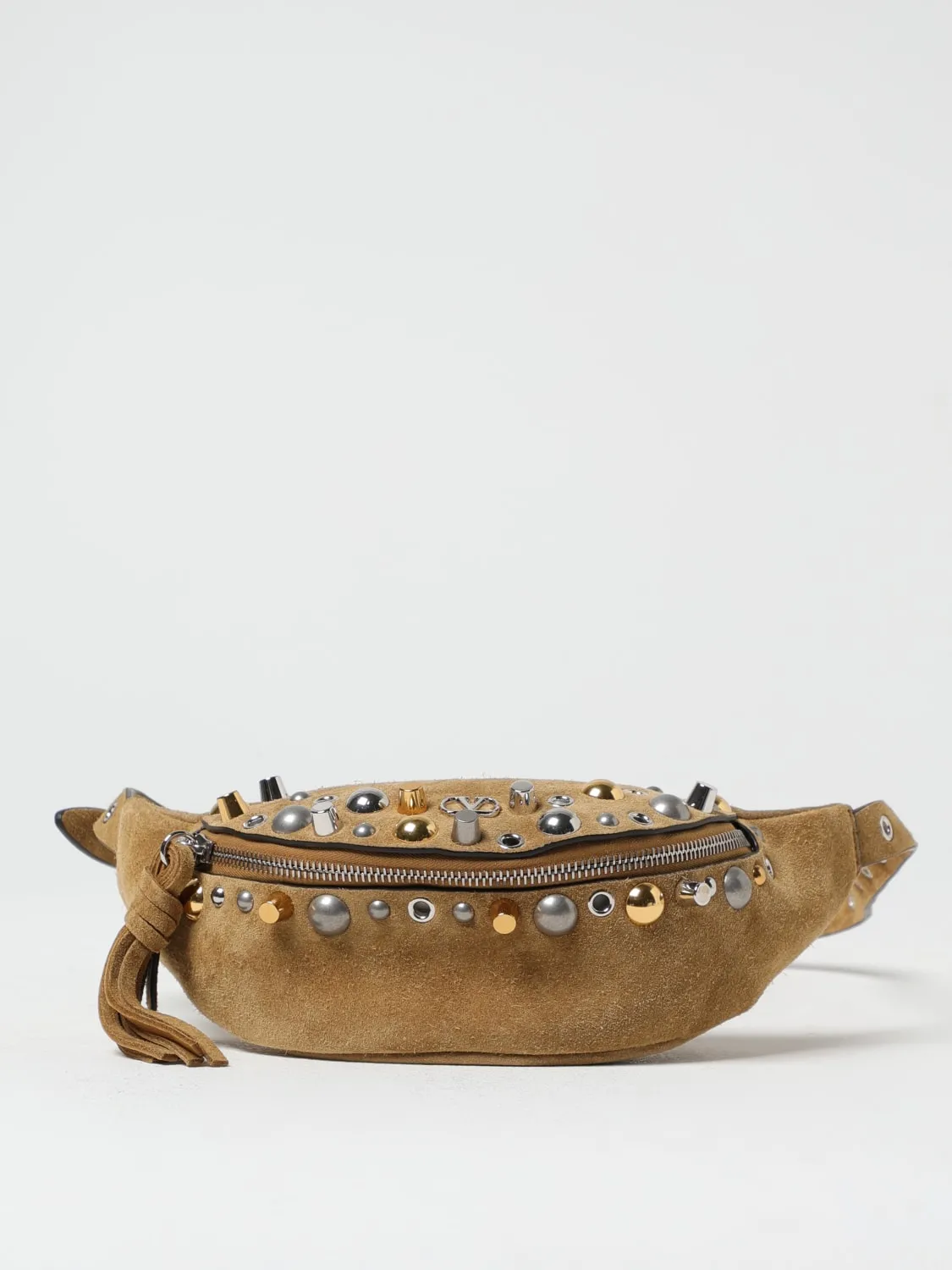 Marsupio Nellcôte Valentino Garavani kin camoscio con borchie applicate