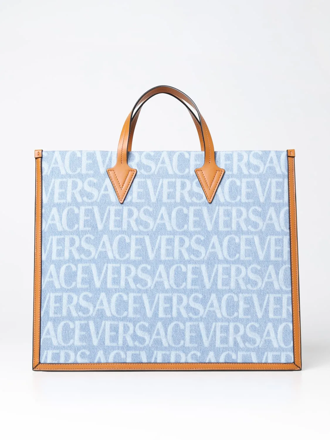 Borsa Allover Versace in denim stampato