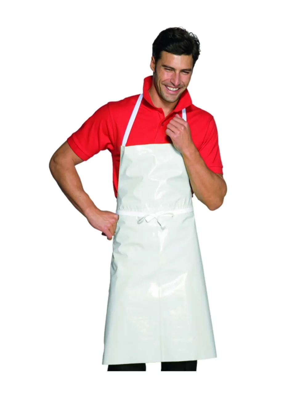 White PVC Apron with Lace Closure