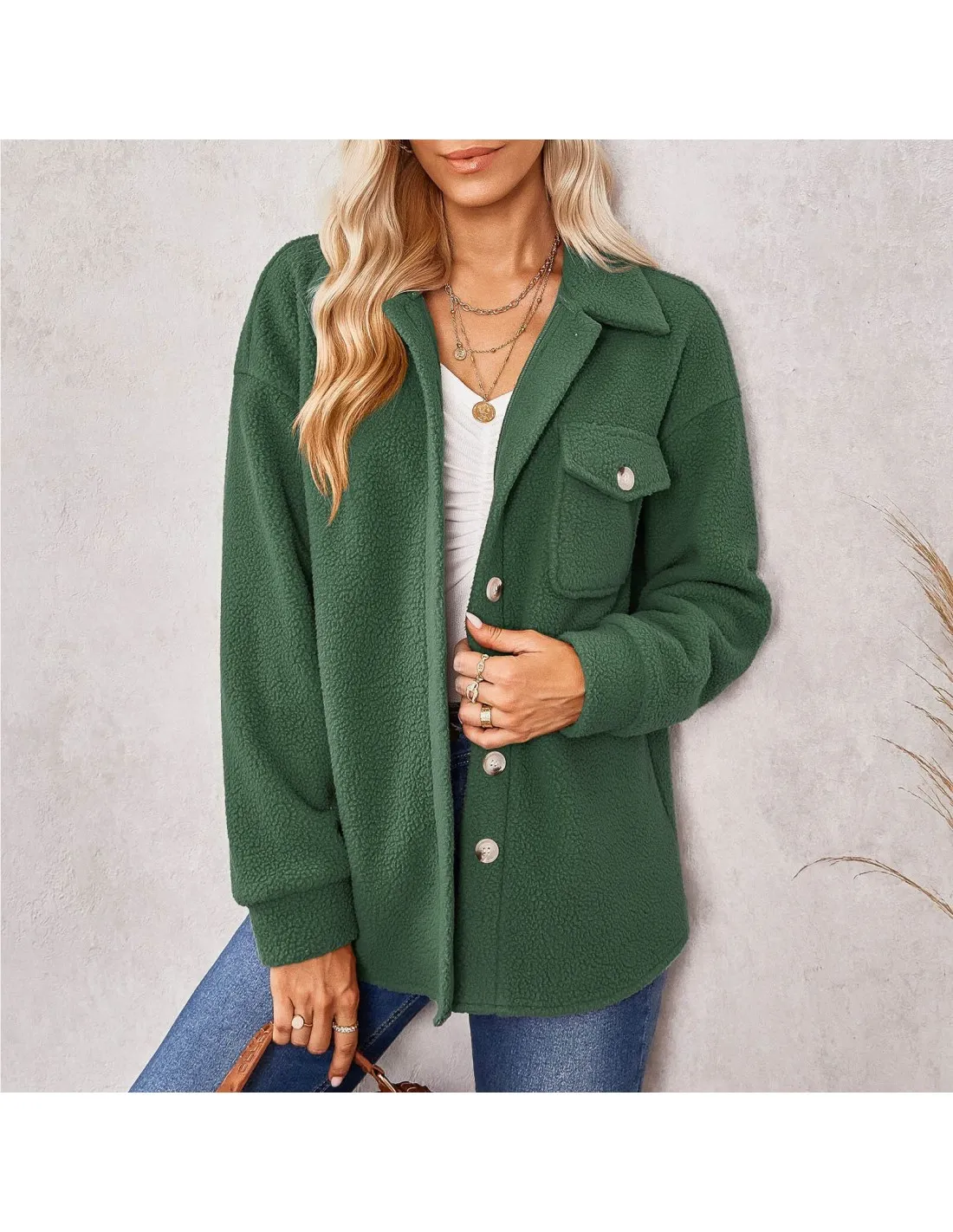 Women Long Sleeve Button Jackets Casual Solid Color Pocket Oversized Coats Fashion Winter All Matched Coat Tops Female