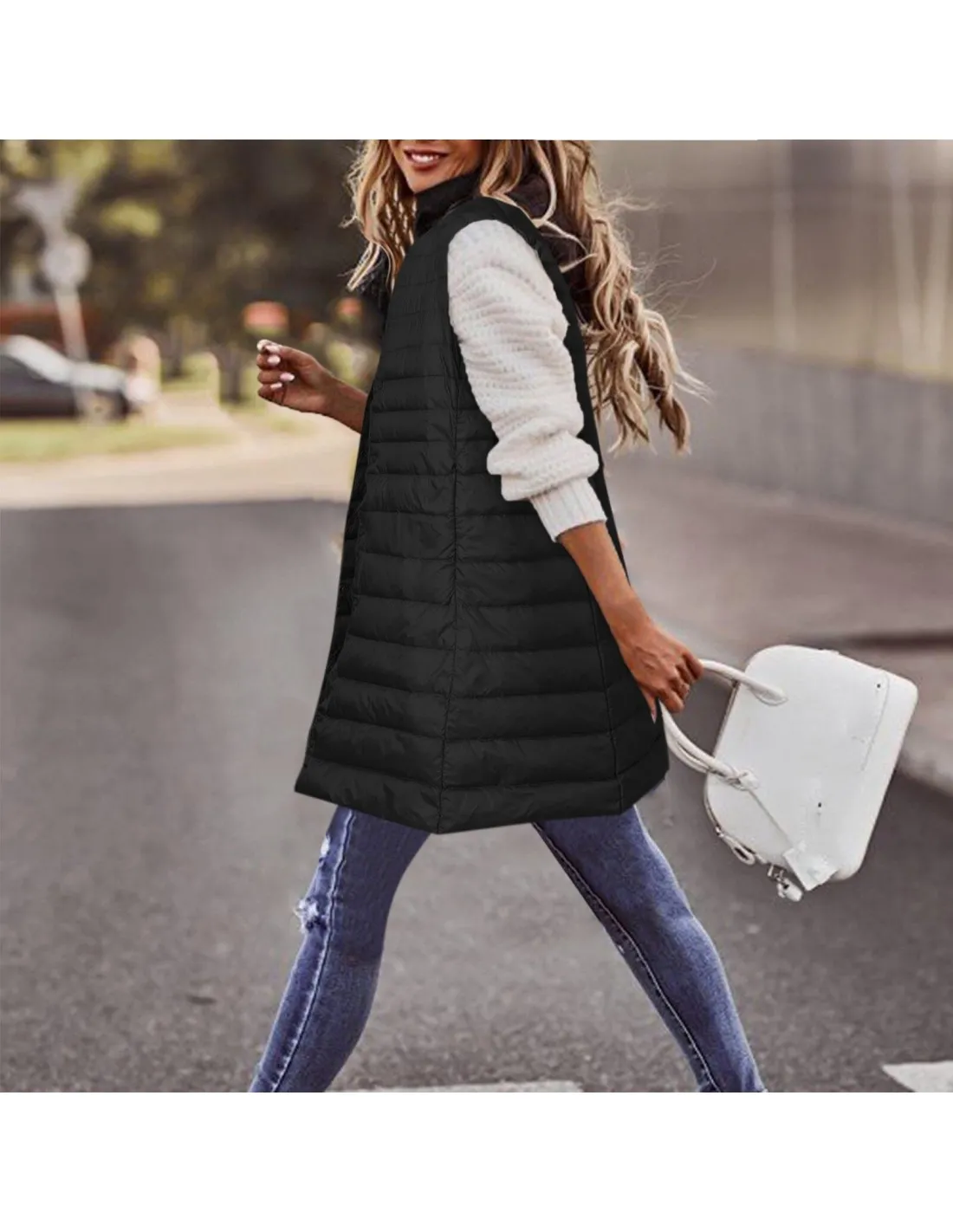 Women Long Style Down Jackets Vests Ultra Light Down Coat Sleeveless Outerwear Warm Winter Coat For Women Windproof Down