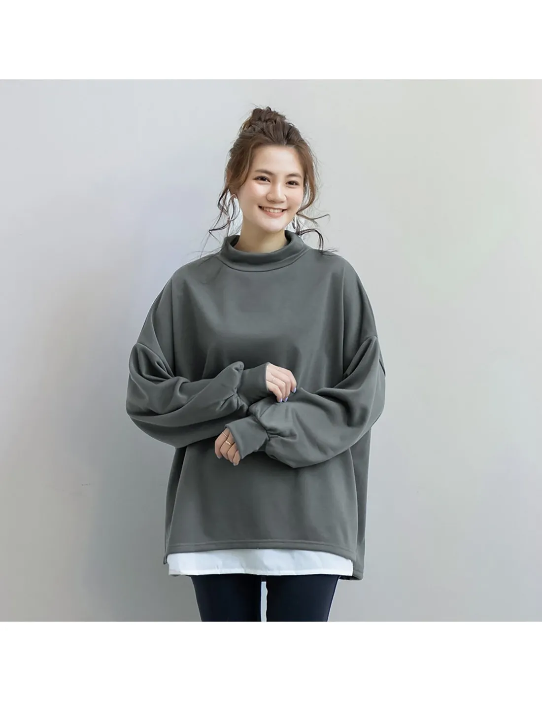 Womens Casual Long Sleeve Sweatshirt Tops Mock Turtleneck Lightweight Tunic Tops Fall Winter Long Sleeve Pullovers Autum