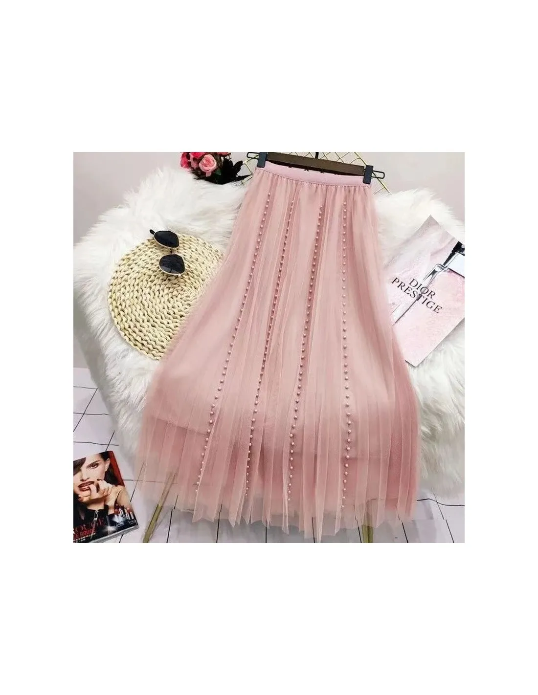 Gonna lunga Harajuku moda stile autunno primavera gonna a linea Dummer gonna maxi midi a vita alta rosa nera vintage